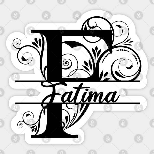 Personalized Name Monogram F - Fatima - Letter F Sticker by MysticMagpie